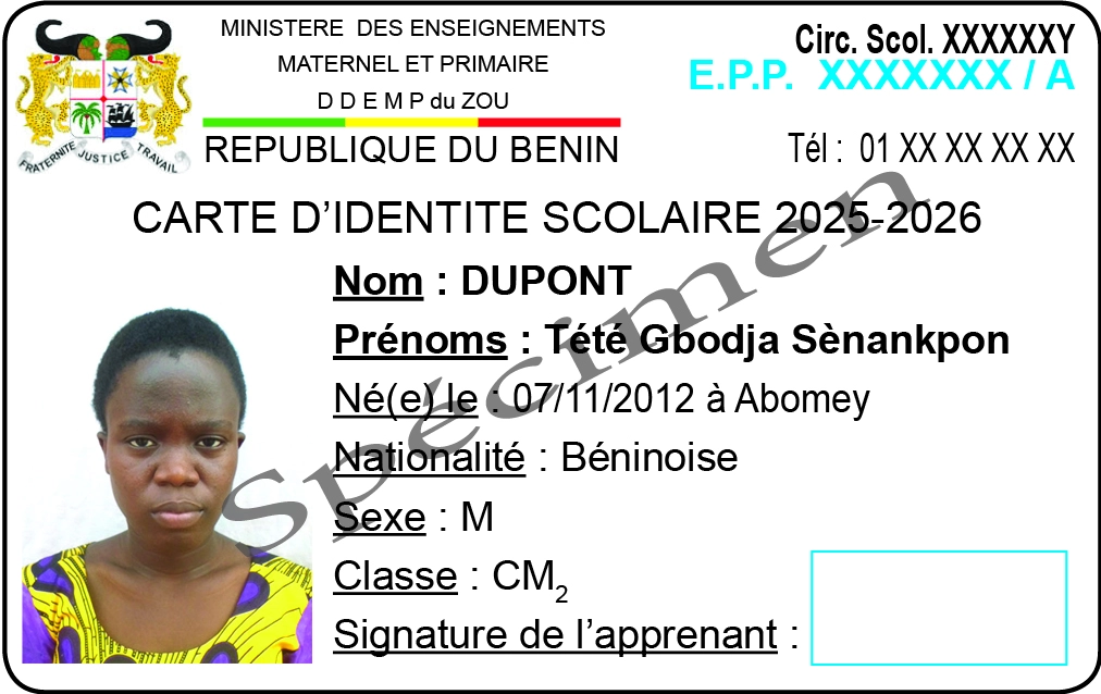 Modèle recto